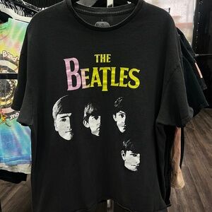 Vintage The Beatles Graphic Tee | Men’s XL Black Classic Rock Shirt | Pre-Washed